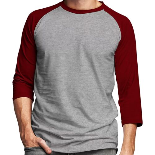 Raglan 3/4 Roundneck Shirt (Gray Body) Thumbnail