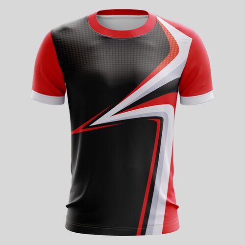 Red Esport Pattern Full Print Roundneck Shirt Thumbnail