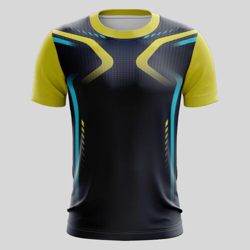Yellow Esport Pattern Full Print Roundneck Shirt Thumbnail