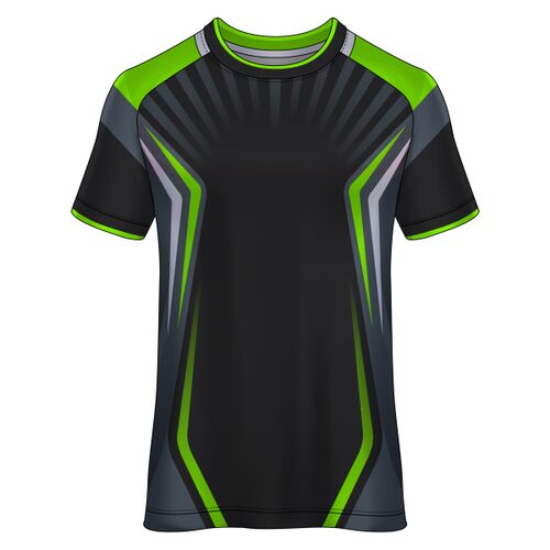 Black & Green Esport Design Full Print Roundneck Shirt Thumbnail