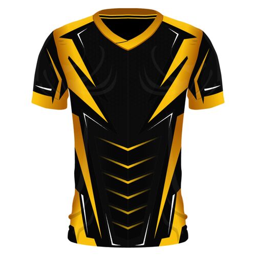 Black and Yellow Vector Design Esport Full Print Shirt Thumbnail