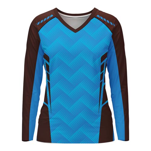 V-neck Long Sleeve Volleyball Jersey Full Print Sublimation Thumbnail