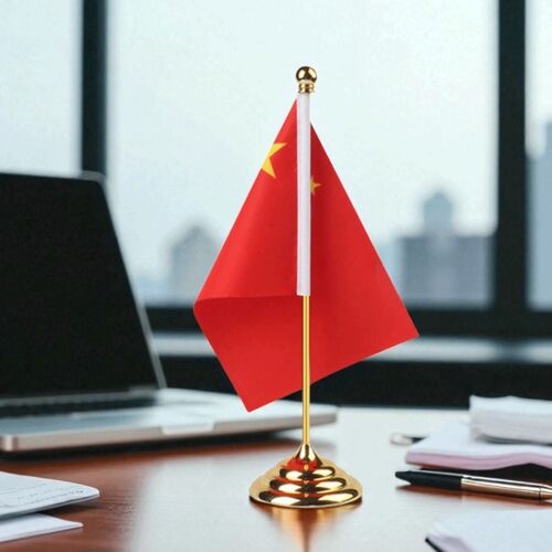 Flag Pole Base Straight with Holder Gold Thumbnail