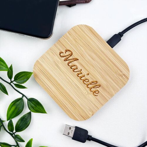Engrave Bamboo Charging Pad Thumbnail