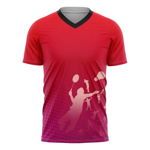 Badminton Full Print Sublimation V-Neck Shirt Thumbnail