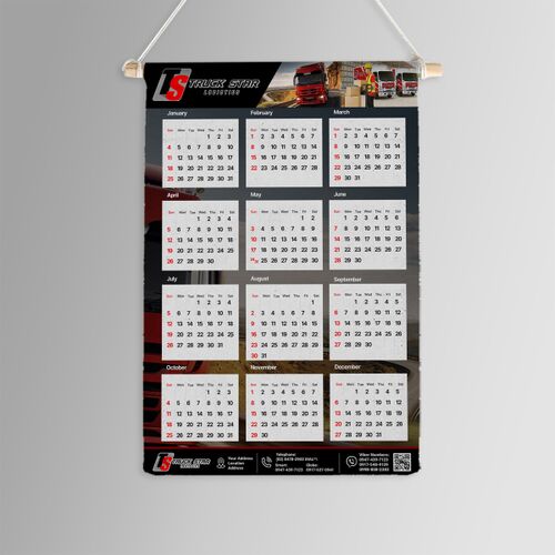 Wooden Dowel Fabric Roll Calendar Thumbnail