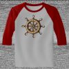 Raglan 3/4 Roundneck Shirt (Gray Body) Thumbnail