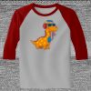 Raglan 3/4 Roundneck Shirt (Gray Body) Thumbnail