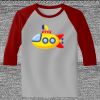 Raglan 3/4 Roundneck Shirt (Gray Body) Thumbnail