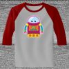 Raglan 3/4 Roundneck Shirt (Gray Body) Thumbnail