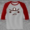 Raglan 3/4 Roundneck Shirt (Gray Body) Thumbnail