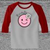 Raglan 3/4 Roundneck Shirt (Gray Body) Thumbnail
