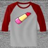 Raglan 3/4 Roundneck Shirt (Gray Body) Thumbnail