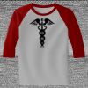 Raglan 3/4 Roundneck Shirt (Gray Body) Thumbnail