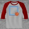 Raglan 3/4 Roundneck Shirt (Gray Body) Thumbnail