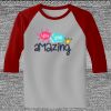 Raglan 3/4 Roundneck Shirt (Gray Body) Thumbnail