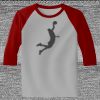 Raglan 3/4 Roundneck Shirt (Gray Body) Thumbnail